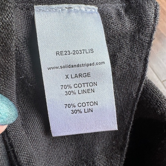 NWT SOLID & STRIPED the delaney top linen stripe blackout size XL - Picture 4 of 6